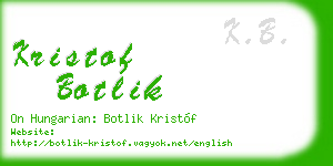 kristof botlik business card