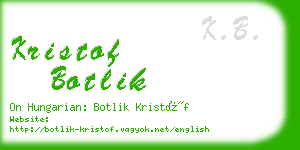 kristof botlik business card